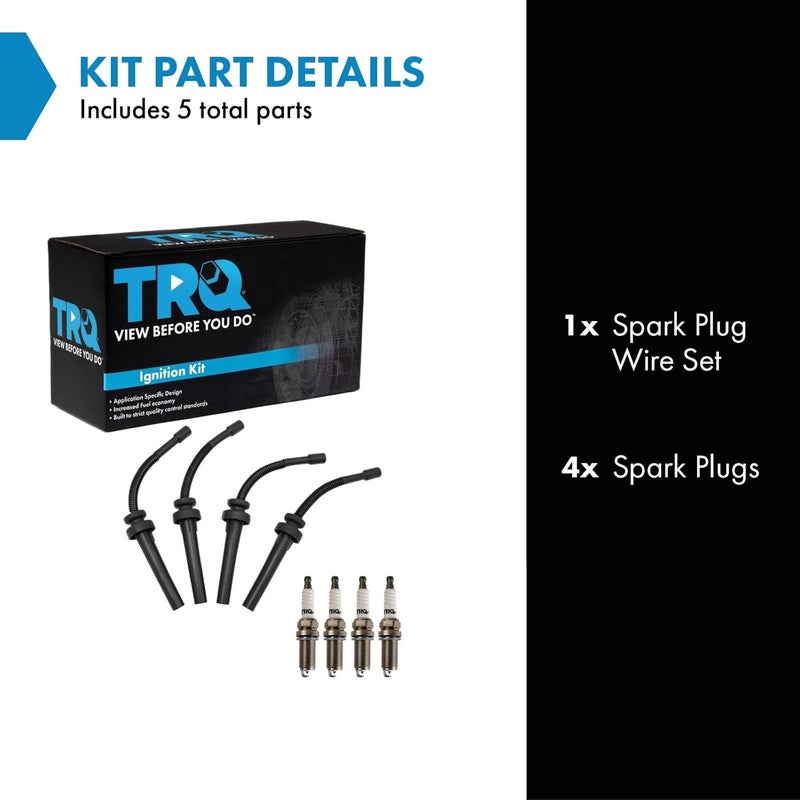 TRQ Spark Plug Kit 5 Piece Iridium Spark Plugs Compatible with 2001-2010 Chrysler PT Cruiser 2001-2006 Sebring 2001-2003 Voyager 2001-2007 Dodge Caravan 2001-2006 Stratus - Image 2